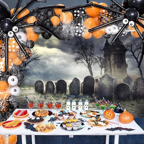 Halloween Backdrop Halloween Cemetery Photo Backdrop for Party Photography 7x5ft Pumpkin Graveyard Scary Haunted House Tombstone Background Kids Adults Birthday Party Studio Props - size: 7x5ft