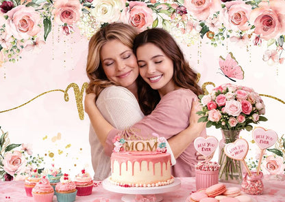 7x5ft Mother's Day Photography Backdrop Mothers Day Party Banner Photo Backdrop Mother's Day Brunch Decoratios Background Studio Props 264 - size: 7x5ft