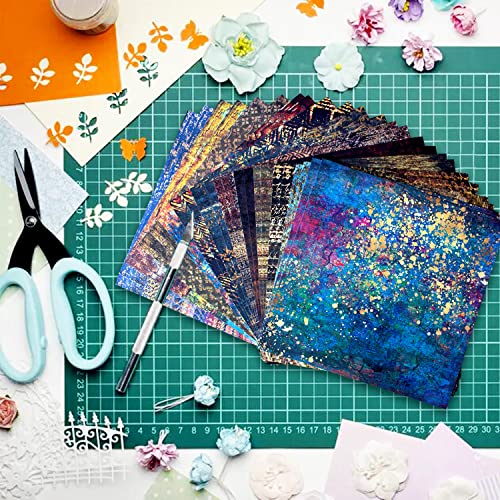 BLEDS Scrapbook Paper 160gsm, 24 Sheets Vintage Craft Scrapbooking Paper Pad 6x6 Single-Side Printing Junk Journal Cardstock Paper Supplies for Card Making Decorative Background Art Album (21006) - color: 6x6 21006