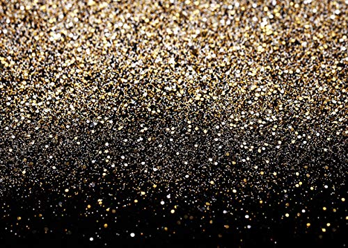 Black and Gold Backdrop Gold Spots Backdrop Vinyl Photography Backdrop Vintage Background for Family Birthday Party Newborn Studio Props 11547(10x8FT) - size: 10x8FT