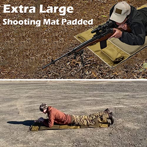 MOZETO Shooting Mat, Extra Large Folded Shooting Mats Prone Padded Hunting Accessories for Range Hunting - color: Tan