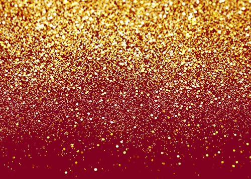 8x6ft Red Glitter Backdrop Birthday Gold Spots Bokeh Wedding Prom Graduation Photography Background X-126 - color: Red, size: 8X6ft