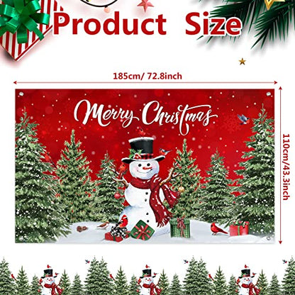 Irenare Christmas Backdrop Merry Christmas Banner Party Decoration Xmas Photography Background Photo Props for Winter Holiday New Year Eve Family Party Decoration Supplies(Snowman) - style: Snowman