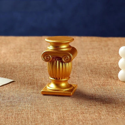 Mini Nordic Resin Roman Column, Greek Sculptural Angel Display, Photo Props, Candle Holder, Sketching Art Teaching Tools (Ionic B (Gold) - 8.2cm) - color: Ionic B (Gold) - 8.2cm