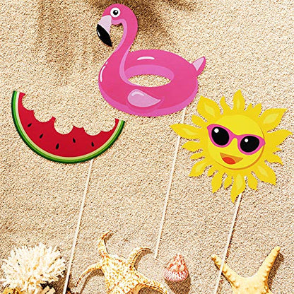 Pool Photo Booth Props Beach Pool Party Favors Summer Party Photo Props for Baby Shower, Birthday, Hawaii