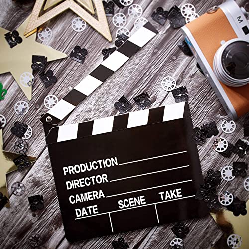 BBTO 10 Pieces Movie Film Clap Board, 7 x 8 Inch Cardboard Movie Clapboard Directors Clapper Writable Cut Action Scene Board for Movies Films Photo Props(Single-Sided Printing,Black and White) - color: Black and White, style: Single-sided Printing
