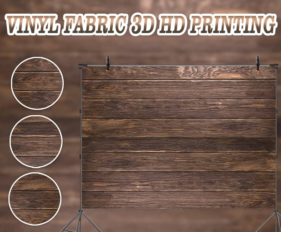 Wood Vinyl Backdrop Rustic Brown Wooden Board Wall Portrait Photography Background 8x6FT,8x6FT(Width 240cm x Height 180cm) - size: 8x6 FT
