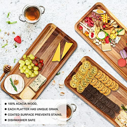 3 Tier Cupcake Stand and Towers Large Serving Tray for Party Acacia Wooden Dessert Table Display Set Decorative Tray Tiered Tray Decor Small Chees Charcuterie Boards Rustic Wood Serving Platters Trays - size: 17" x 24" x 8.8"