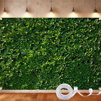 Green Leaves Backdrop 7x5FT – Nature Greenery Leaf Backdrop Wall for Birthday, Wedding, Baby Shower, Party Photography – Greenery Backdrop with 32.8ft Ribbon & 4 Brass Grommets - color: Green Leaves Backdrop, size: 7x5FT