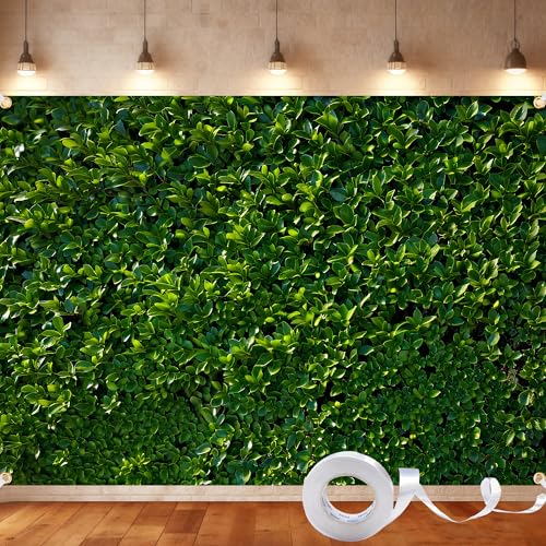 Green Leaves Backdrop 7x5FT – Nature Greenery Leaf Backdrop Wall for Birthday, Wedding, Baby Shower, Party Photography – Greenery Backdrop with 32.8ft Ribbon & 4 Brass Grommets - color: Green Leaves Backdrop, size: 7x5FT