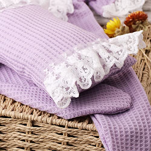 Zeroest Newborn Photography Prop Outfits Girl Lace Outfit Set Baby Girl Photo Shoot Infant Princess Photos - color: Lavender
