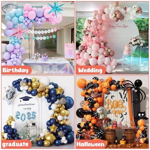 OurWarm 8.2FT & 6FT Balloon Arch Stand, Free Bending Top Balloon Arch Kit, Half Arch Balloon Stand with Base for Floor, Balloon Column Kit for Wedding Birthday Party Baby Shower Halloween Decorations - style: White Balloon Arch Stand