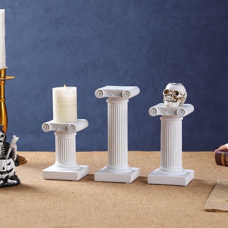 Mini Nordic Resin Roman Column, Greek Sculptural Angel Display, Photo Props, Candle Holder, Sketching Art Teaching Tools (Ionic C (White) - 11.5cm) - color: Ionic C (White) - 11.5cm