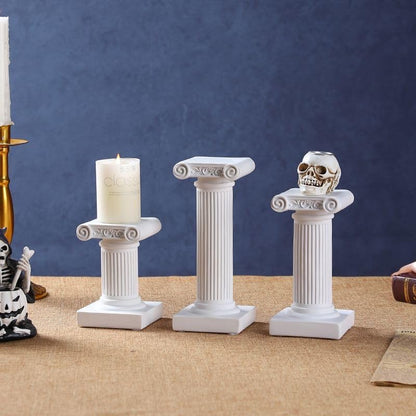 Mini Nordic Resin Roman Column, Greek Sculptural Angel Display, Photo Props, Candle Holder, Sketching Art Teaching Tools (Ionic C (White) - 11.5cm) - color: Ionic C (White) - 11.5cm