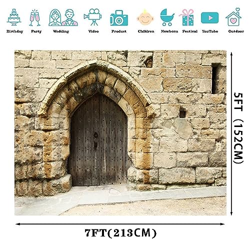 Stone Wall Backdrop Ancient Jerusalem Buildings Backdrops, 7x5ft, Old City Jerusalem Israel Cityscape Photography Background Party Supplies Room Decor Banner Photo Booth Props BJOKPR0369 - size: 7x5