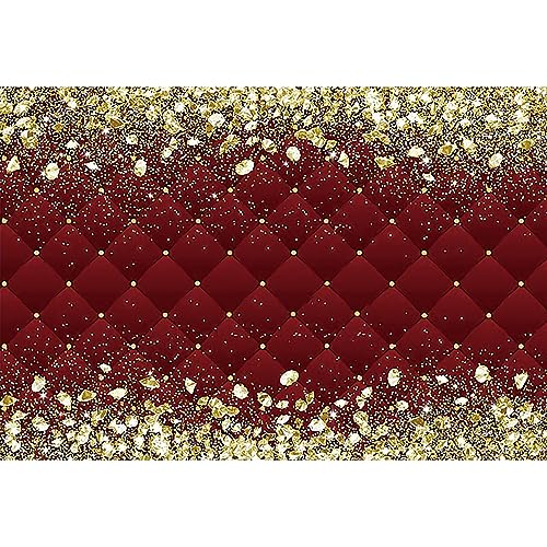 Renaiss 6x4ft Gold and Red Royal Theme Backdrop Prince Princess Birthday Baby Shower Photography Background Glittering Golden Diamonds Bridal Shower Wedding Newborn Party Decors Photo Booth Props - color: D-R, size: 6x4ft