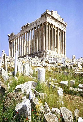 AOFOTO 5x7ft Greece Parthenon Backdrop Greek Columns Ancient Architecture Temple Heritage Acropolis Athens Photography Background Holiday Travel Adult Girl Boy Lovers Portrait Photo Studio Props Vinyl