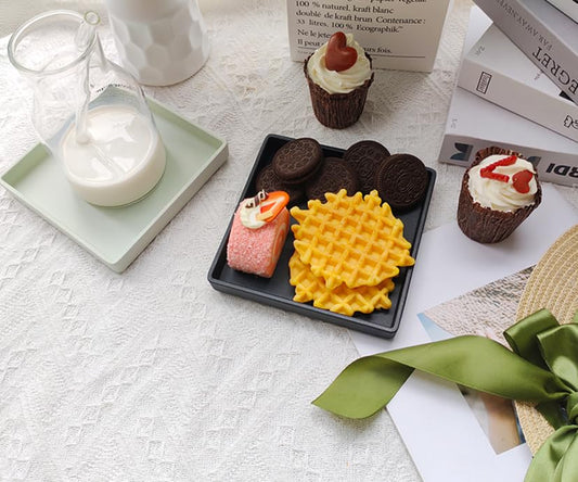 Small Square Tray (5.9 inch) 3 Pack, Durable Black Tray for Desserts & Organization, Lightweight for Coffee, Drinks, Party, Seasoning, Perfume and Display. - color: Black - 3 Tray, size: 5.9" x 5.9" x 0.8"
