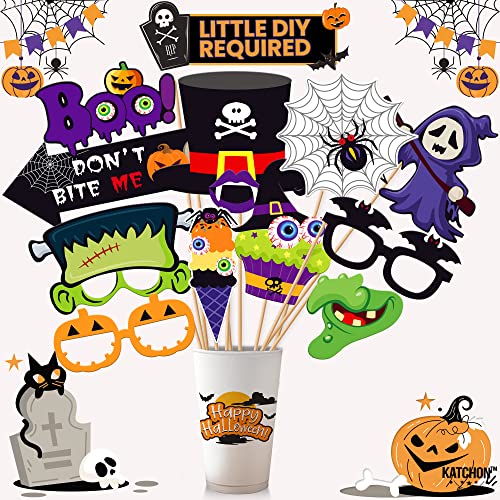 KatchOn Halloween Photo Booth Props - 56 Pack | Hocus Pocus Witch Photo Booth Props - color: Orange and Black