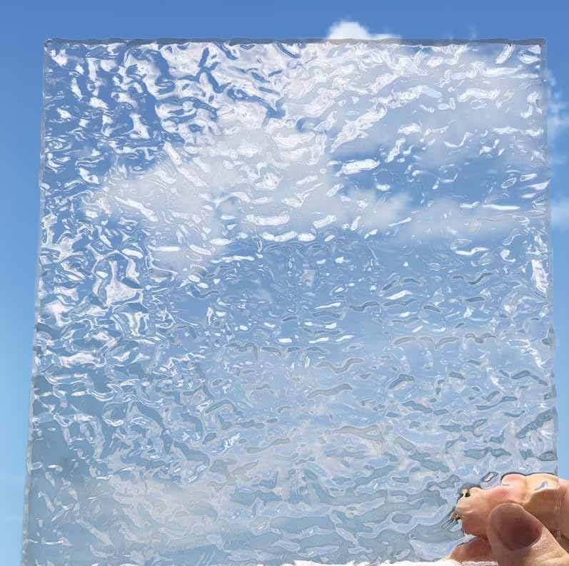 2PCS Stone Textured Clear Acrylic Sheet,1/8" Thick Water Ripple Effect Lucite Panel for DIY Crafts, Wedding Signage, Photography Backgrounds & Home Decor, Shatterproof Glass Substitute - size: 7.87''x7.87''