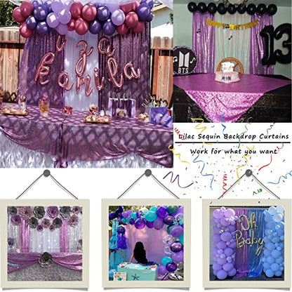 Lavender Sequin Backdrop Curtains 2FTx8FT 2 Panels Light Purple Glitter Photo Booth Backdrop Sparkly Background Drapes for Wedding Bridal Baby Shower Photography Birthday Party - color: Lavender, size: 2FTx8FT-2PCS