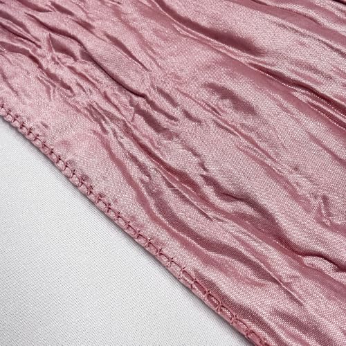 YOUR CHAIR COVERS - 90 x 132 inch Rectangular Crinkle Taffeta Tablecloth - Dusty Rose, Rectangle Table Linens for 6 ft Rectangular Tables, Wedding Crushed Table Cloth - color: Dusty Rose, size: 132" x 90" (Rectangular)