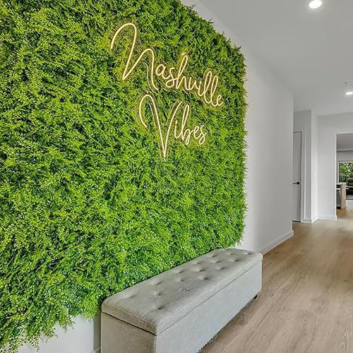 3rd Street Inn Greenery Panel - Artificial Hedge Wall - Fake Plant Wall Backdrop - Privacy Screen - Interlocking Panels - Indoor Outdoor Décor (12, Juniper) - color: Juniper