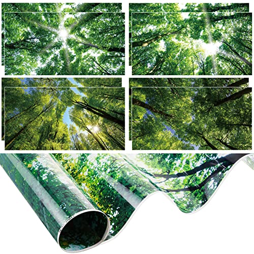 Amylove 8 Pcs 4 x 2 Feet Backlit Film Material Fluorescent Light Covers Classroom Filters Ceiling Light Covers Panels Florescent Diffuser(Forest) - color: Forest