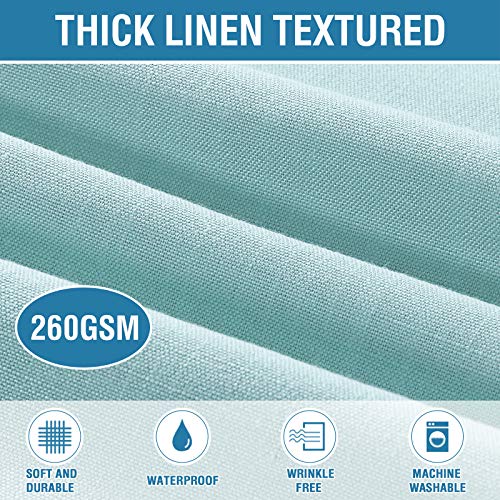 H.VERSAILTEX Linen Textured Table Cloths 54 x 54 Inch Premium Solid Tablecloth Spill-Proof Waterproof Table Cover for Dining Buffet Feature Extra Soft and Thick Fabric Wrinkle Free, Aqua - color: Aqua, size: 54" x 54" (Square)