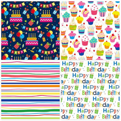 24 Sheets Happy Birthday Scrapbook Paper Pad,160gsm Textured Double-Sided Pattern Planner Junk Journal Craft Paper,Card Making Supplies,30×30cm - color: Happy Birthday