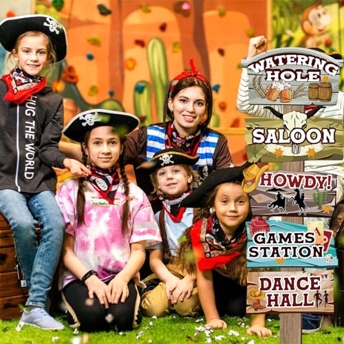 Hooqict Western Birthday Party Decorations 20 Pieces Cowboy Themed Party Signs Welcome To The Wild West Cutouts for Classroom Country Party Supplies - style: Western