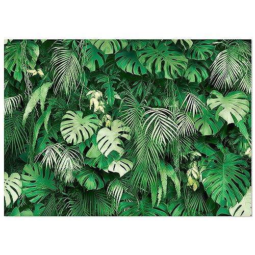 9x6FT Jungle Palm Wildlife Park Photography Background Baby Shower Friends Party Family Party Decor Photo Backdrop Green Tropical Palm Leaves Picture - size: 9x6FT