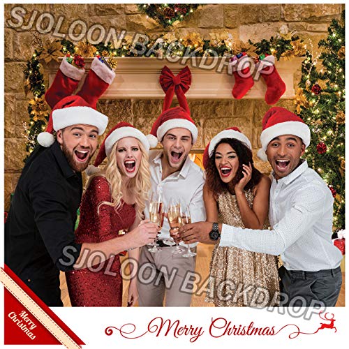 10x8FT Christmas Photography Backdrops Child Christmas Fireplace Decoration Background for Photo Studio (11209) - size: 10x8FT