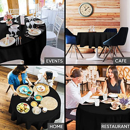Utopia Kitchen Round Table Cloth 2 Pack(70 Inches, Black), Tablecloth Machine Washable, Polyester Table Cover for Dining, Buffet Parties, Picnics, Events, Weddings and Restaurants - color: Black, size: 2 Pack 70 Inch Tablecloth