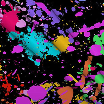 5X3FT Neon Graffiti Birthday Backdrop Retro Hip Hop Background 80s 90s Party Photography Background Dark Glow Splatter Birthday Party Decorations CEM123A - size: 5X3FT