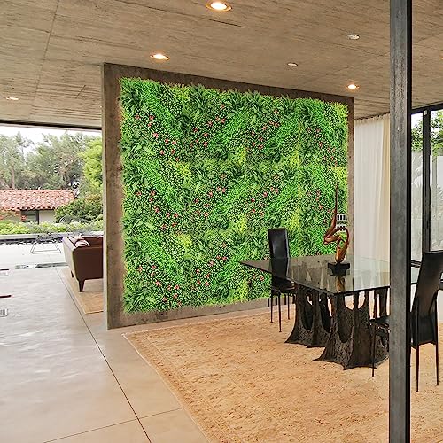 TANG 40"x40"-1PC Artificial Greenery Boxwood Panels Grass Wall Panel, Faux Privacy Fence Ivy Screens Backdrop Fake Hedge for Indoor Outdoor Wedding Décor, Style-9 - color: 40"x40" Panel-9, size: 40"x40"