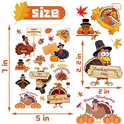 Joy Bang 300 PCS Thanksgiving Stickers for Kids, 24 Sheets Happy Thanksgiving Fall Sticker Turkey Stickers Crafts for Kids, Friendsgiving Party Favors Supplies Games Activities Gifts - style: Thanksgiving