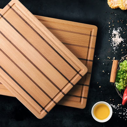 Premium Solid Wood Cutting Board for Steak & Pizza - 13"x9"x0.8" Chopping Block for Kitchen & Restaurant, Perfect for Meat Preparation and Serving
