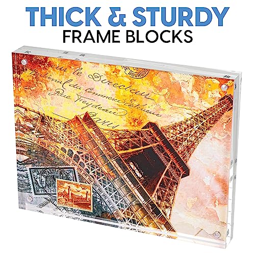 Mammoth DuraClear 6x8 Acrylic Photo Frame - Frameless & Thick Design - Perfect for Family Photos, Art, and Cherished Postcards - size: 6x8 Frame