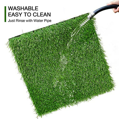 XLX TURF 4 Pack Artificial Grass Square Mats, 12"x12" Fake Grass Placemats to Match Table Runner for Golf Football Summer Party Table Centerpiece, Turf Patch for Crafts - size: 12 x 12 Inches / 4PC