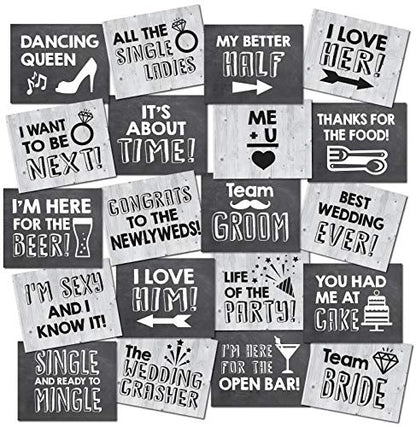 20 Designs, 8x10, Double Sided, Photo Booth Props, Wedding Props Photo Booth Signs,