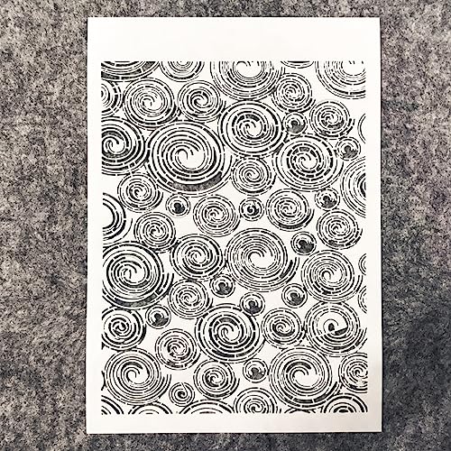 TIAMECH A4 Reusable Annual Ring Stencil for Painting - Tree Annual Ring Texture Layering Template, DIY Wall Art, Wood Furniture, Scrapbook & Crafts (8.3x11.7inch) - style: Annual Ring