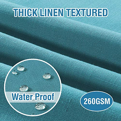 H.VERSAILTEX Cloth Napkins Set of 12 (18" X 18") Linen Textured Dinner Napkins Waterproof Extra Soft Thick Durable Reusable Napkins with Hemmed Edges for Dinners, Weddings and Everyday Use, Teal - color: Teal, size: 18" x 18" (Square)