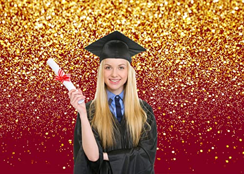 8x6ft Red Glitter Backdrop Birthday Gold Spots Bokeh Wedding Prom Graduation Photography Background X-126 - color: Red, size: 8X6ft