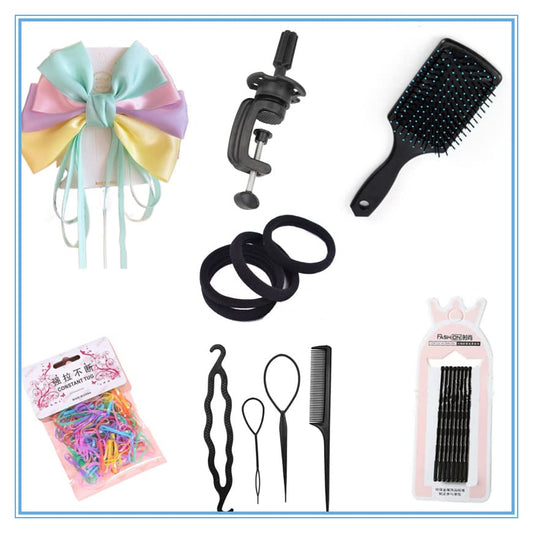 Mannequin Head with Hair 26" mannequin doll head styling manikin head Cosmetology Doll Head Multicolored Synthetic Fiber Hair（Table Clamp Stand Included)(Cherry Blossom four colors) - color: Cherry Blossom four colors