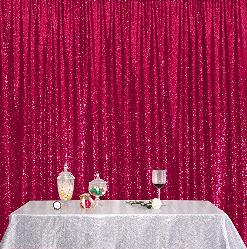 Poise3EHome 6FT x 8FT Sequin Photography Backdrop Curtain for Party Decoration, Hot Pink - color: Hot Pink, size: 6x8 ft
