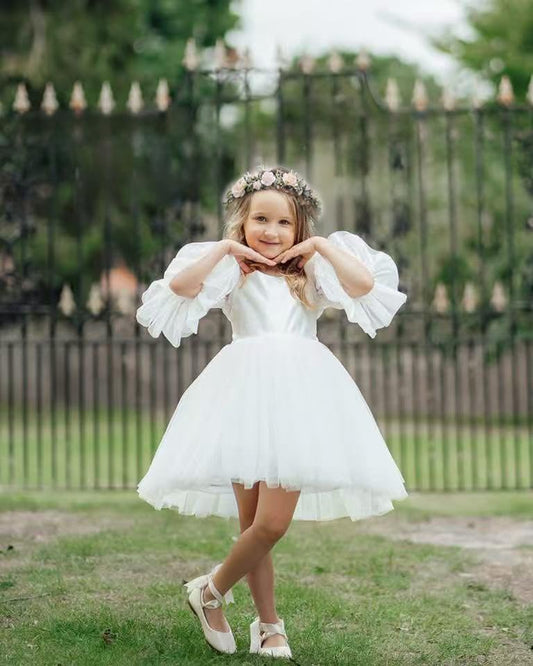 Greenery Flower Crown for Girls White Floral Holo Hair Headpiece Bridal Wreath Bridemaid Crown Rustic Wedding Garland Photo Prop Headband for Child - color: Child Size