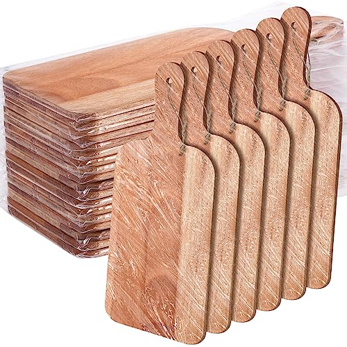 Irenare 18 Pcs Plain Cutting Board Set with Handles Laser Engraving Wooden Charcuterie Kitchen Serving Chopping Board Bulk for DIY Housewarming Mother's Day Gifts(Walnut,15 x 7 Inch) - size: 15 x 7 Inch