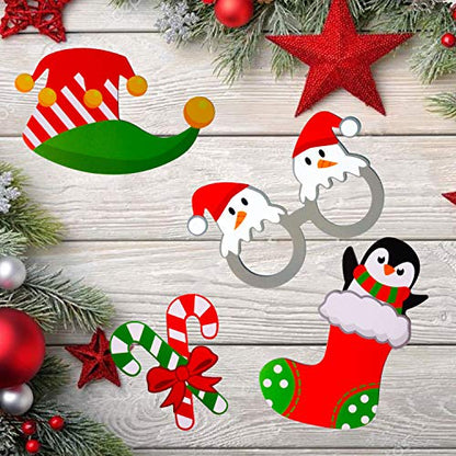 Christmas Photo Booth Props Kit(32Pcs) DIY Photo Booth Prop Pose Sign Kits for Adults Kids for Christmas Party Supplies (Christmas) - color: Christmas