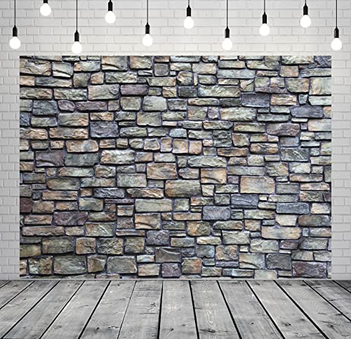 BELECO 12x8ft Fabric Vintage Stone Wall Backdrop Rock Stone Brick Wall Background Backdrop Newborn Baby Adults Portrait Photography Birthday Party Home Decoration Wallpaper Photo Studio Props - size: 12x8FT
